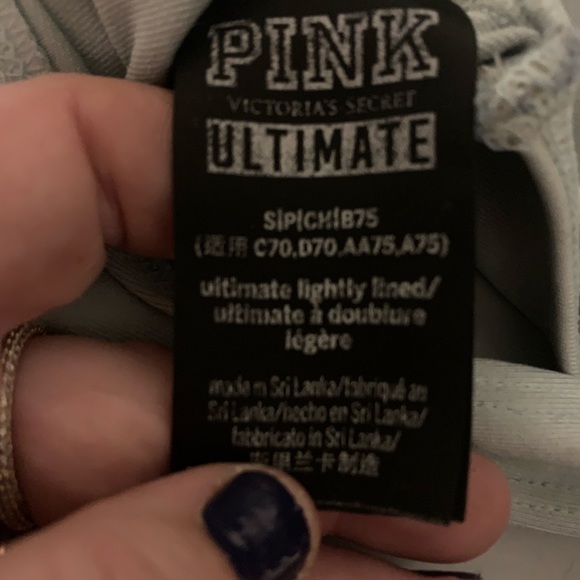 PINK VICTORIA’s secret light blue very worn sport bra size small - Picture 4 of 4